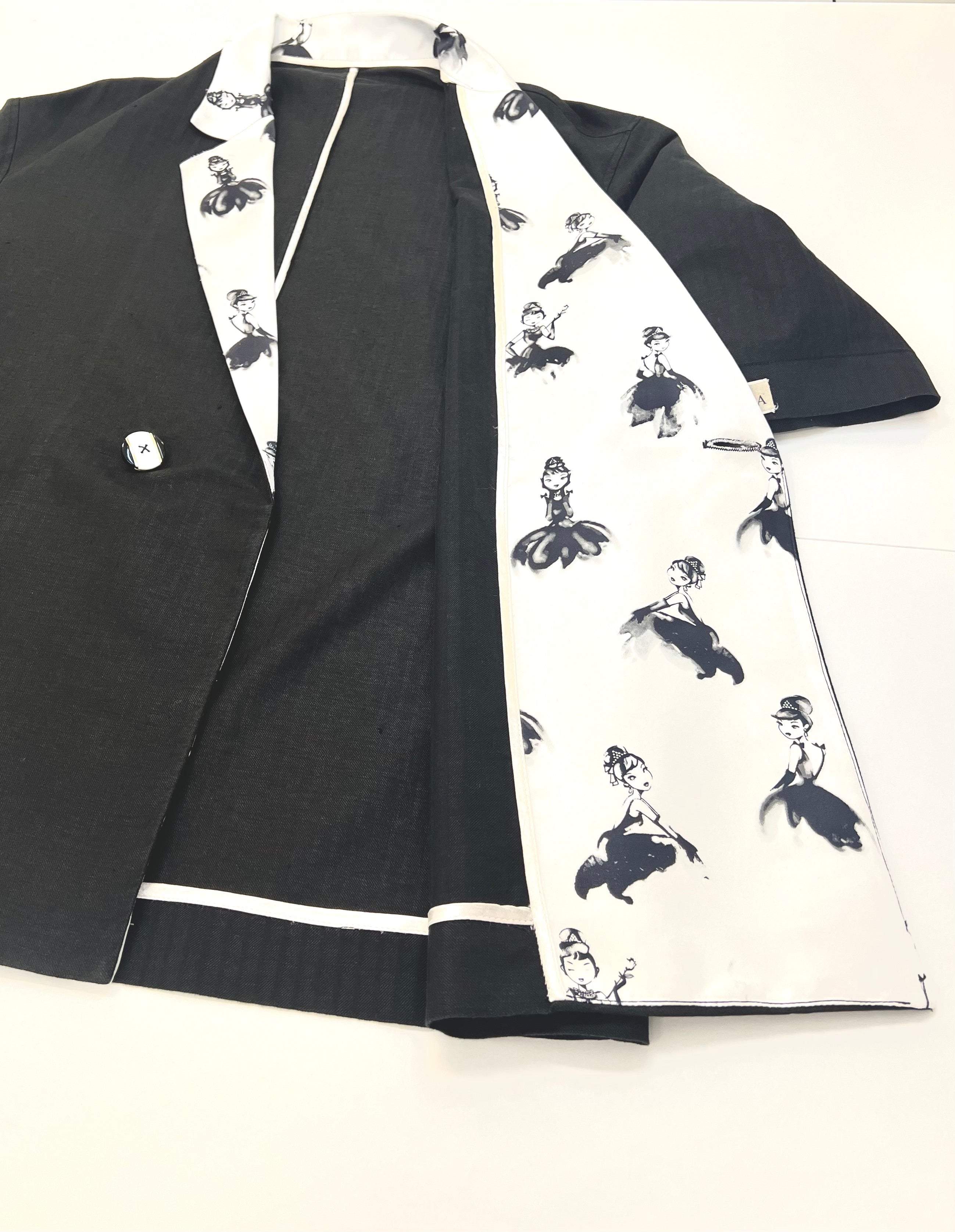 Kabuki Etoile Nero | Completo Lino-Cotone Oversize Unisex Tg L