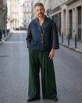 Kendo Trench Pantalone Wide Leg | Vita Alta Cotone Tecnico Unisex